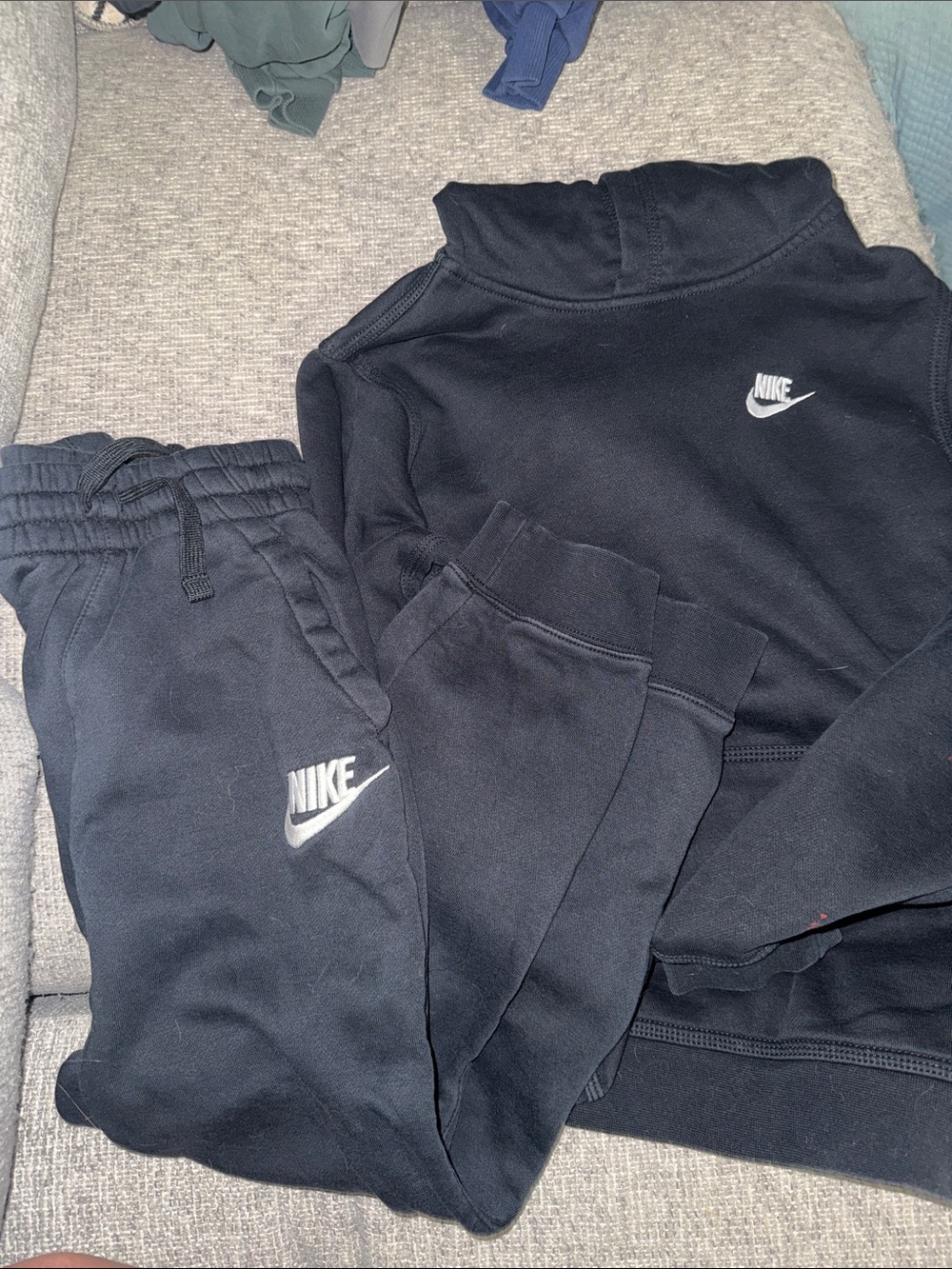 Nike Kids Black Sweatpants & Pullover Set - Swoosh Logo